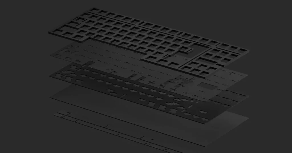 KBD8X MKIII Foam Kit exploded view showing all the various foams