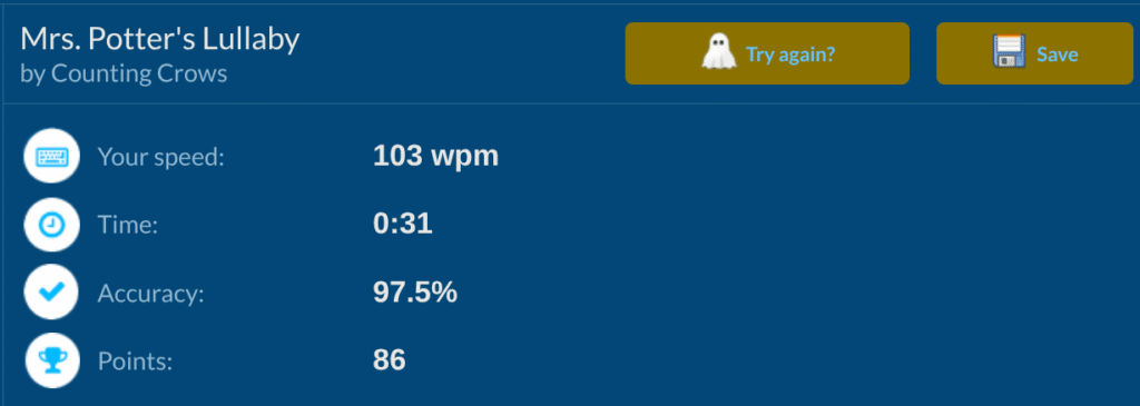 Gateron Baby Kangaroo 2.0 TypeRacer Result