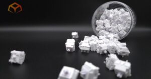 Close up of Wuque Studio Morandi switches spilling from a jar