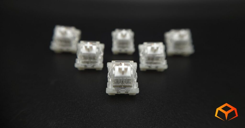 KTT Kang White linear switches arranged in a triangle formation