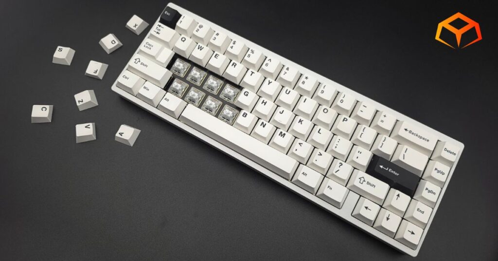 KTT Kang White linear switches installed in a Neo65 keyboard